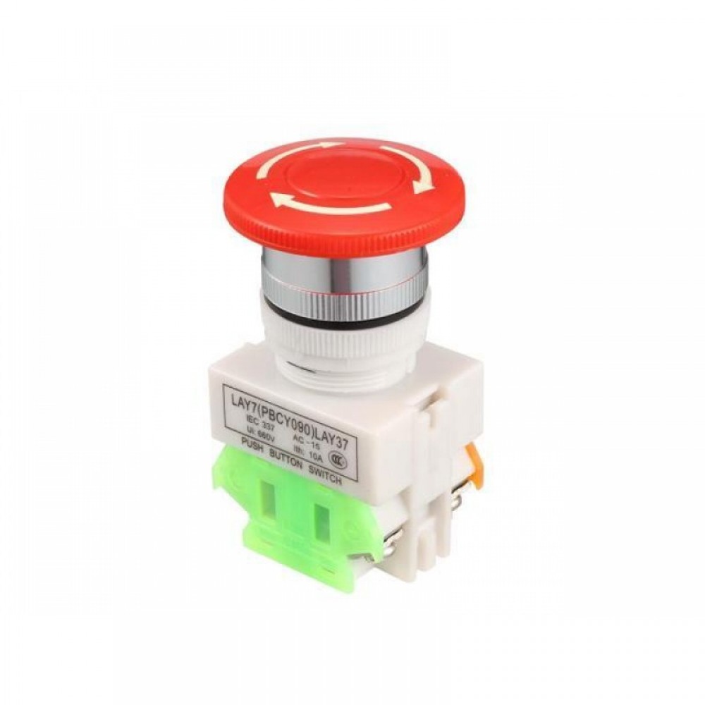 23mm Mounting Hole Red Sign Emergency Stop Push Button Switch